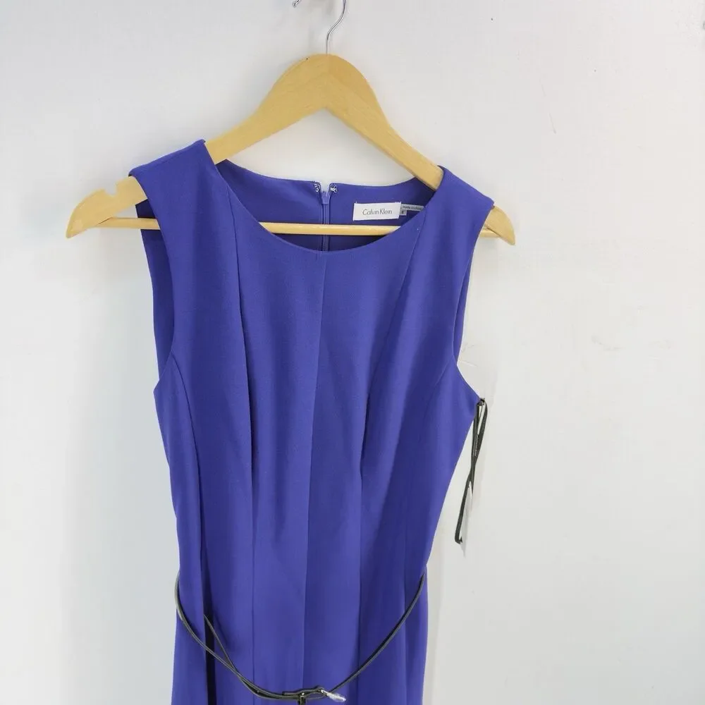 Calvin Klein Blue Dress Full Skirt Fit & Flare Party Sz 8 NWT - Picture 17 of 17